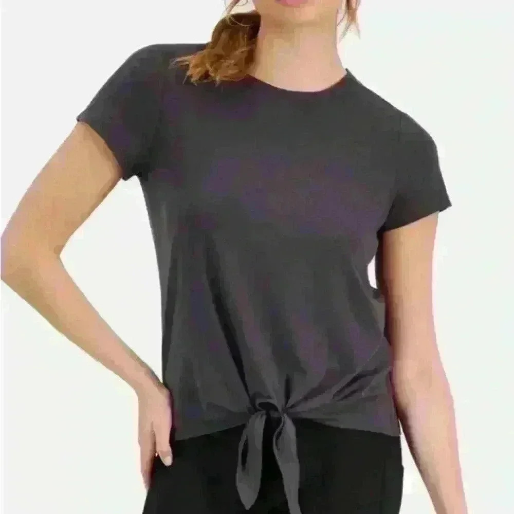 Ideology Charcoal Grey Knot‎ Front T-Shirt NWT